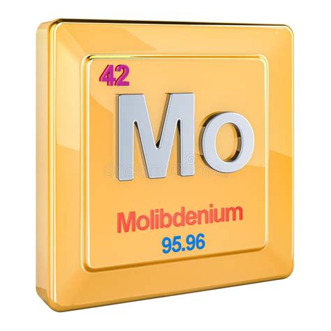 Molybdenum Mo Chemical Element Sign With Number 42 In Periodic Table