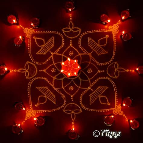 11 Dots Karthigai Deepam Kolam Simple And Easy Lamp Kolam Diya