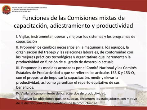 Ppt Funcionamiento De Las Comisiones Mixtas De Capacitación