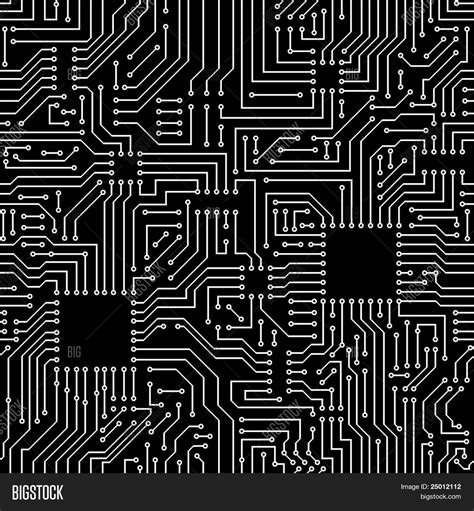 Seamless Pattern Computer Circuit Board Stock Vector Stock Photos