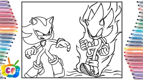 Sonic And Shadow Fighting Coloring Pages