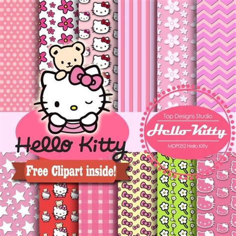 Hello Kitty Digital Paper Hello Kitty By Topdesignsstudio