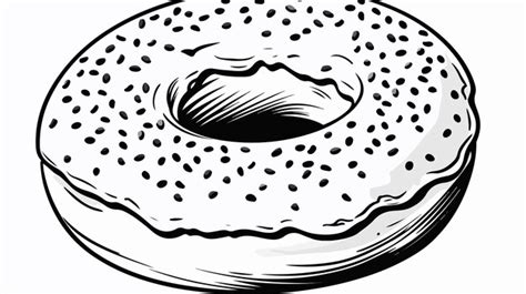 Freehand Drawn Black And White Cartoon Bagel Premium Ai Generated Vector