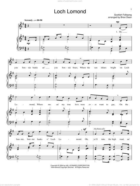 Loch Lomond Sheet Music For Voice And Piano Pdf