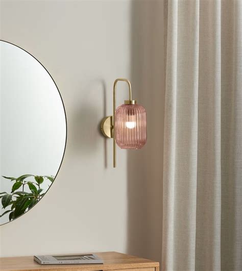 Briz Antique Brass And Pink Wall Light Home Design Decor Wall Lights