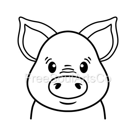 Pig Svg Cute Baby Pig Svg Piglet Svg Farm Animal Svg Pig Face Svg