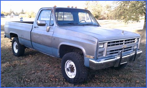 1986 86 Chevrolet Chevy K30 1 One Ton 4x4 Four Wheel Drive Regular Cab Silverado Blue Silver