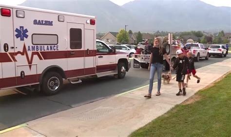 Year Old Utahn Gets Police Escort For First School Day Since