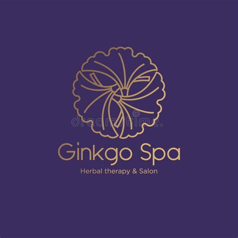 Logotipo Del Sal N Del Balneario Del Ginkgo Emblema Del Balneario Hojas