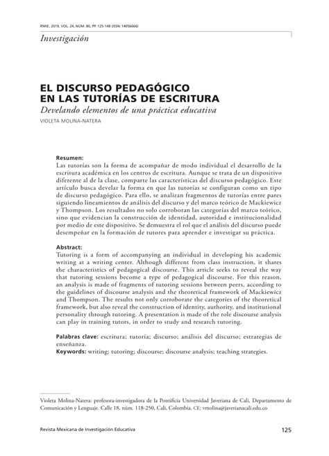 PDF El discurso pedagógico en las tutorías de escritura