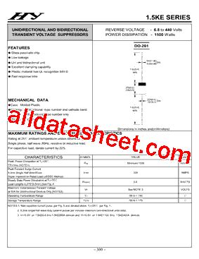 1 5KE400CA Datasheet PDF HY ELECTRONIC CORP