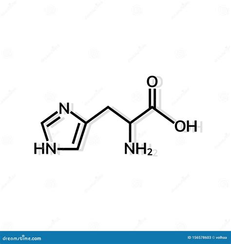 Histidine amino acid stock vector. Illustration of chemical - 156578603