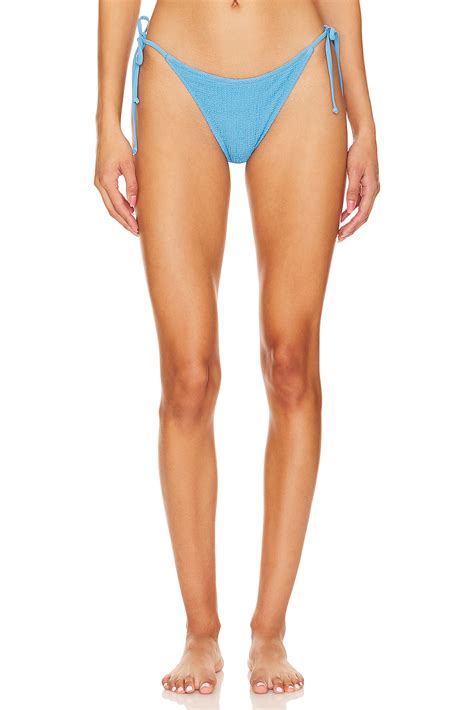 Milly Cabana Lori Textured Bikini Bottom In Blue Revolve