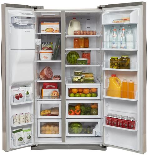 Samsung Rs25h5111sr 36 Inch Side By Side Refrigerator With 24 5 Cu Ft Capacity 4 Spillproof