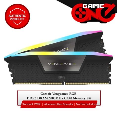 Corsair Vengeance RGB DDR5 DRAM 6000MHz C40 Memory Kit Black 32GB