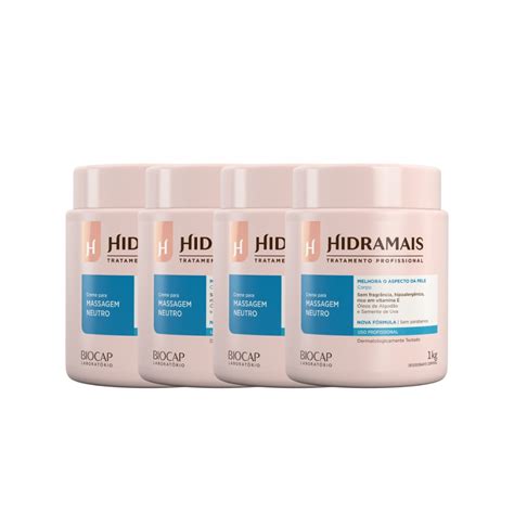 Kit 4 Cremes Para Massagem Neutro Hidramais 1kg cada Promoção