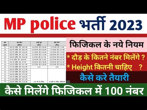 mp police physical marks mp police me physical क नयम YouTube