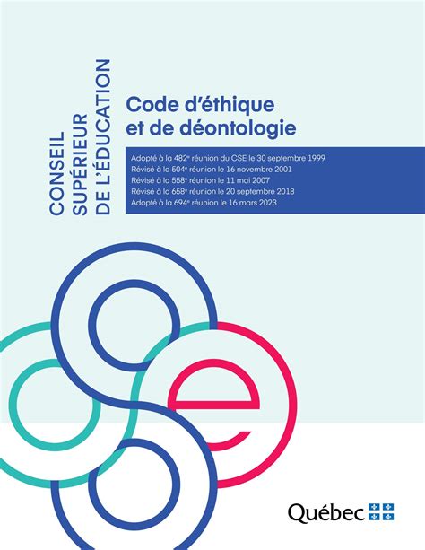 Code déthique et de déontologie CSE