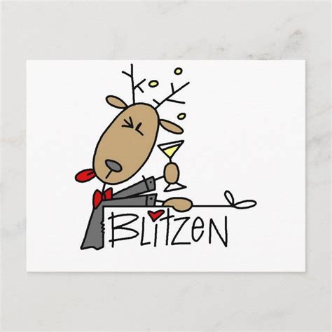 Blitzen Reindeer T-shirts and Gifts Holiday Postcard | Zazzle | Holiday ...