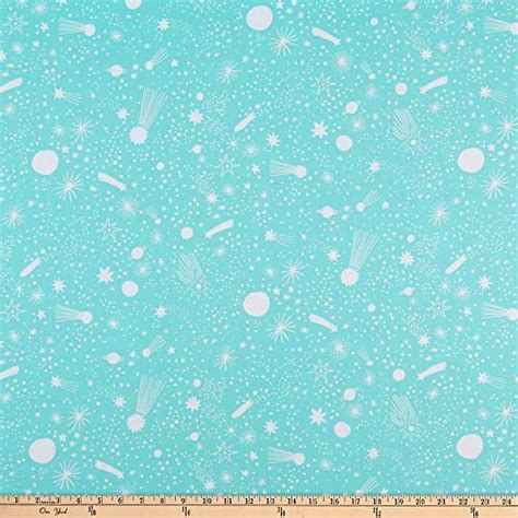 Robert Kaufman Magical Rainbow Unicorns Shooting Stars Mint Fabric