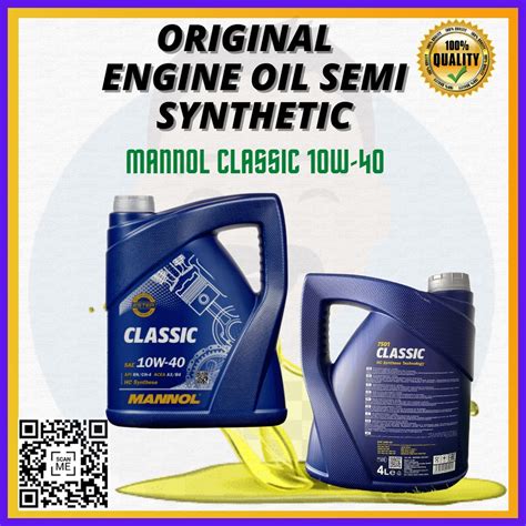 Mannol Classic W Semi Synthetic Litre Engine Oil Minyak Hitam