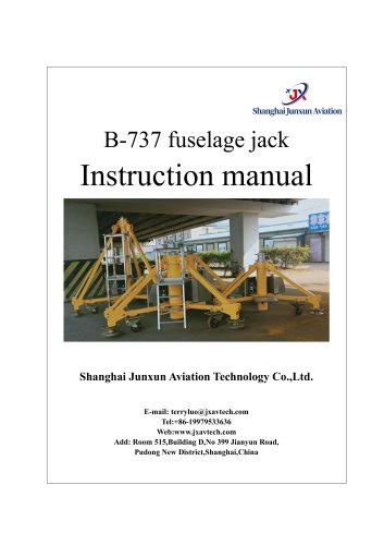 B Fuselage Jack Instruction Manual Shanghai Junxun Aviation