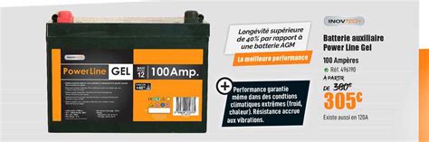 Offre Inovtech Batterie Auxiliaire Power Line Gel Chez Narbonne Accessoires