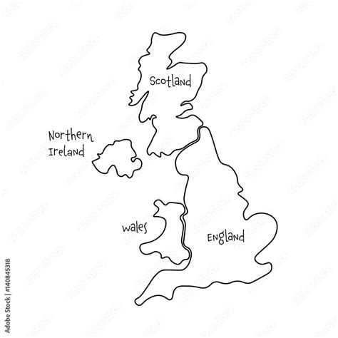 Simple Map Of England Outline