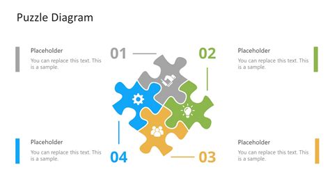 4 Steps Puzzle Diagram Template Slidemodel