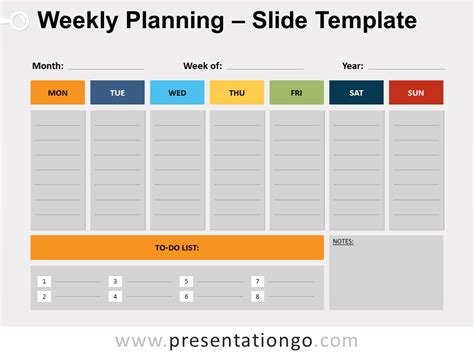 PowerPoint Weekly Calendar Template