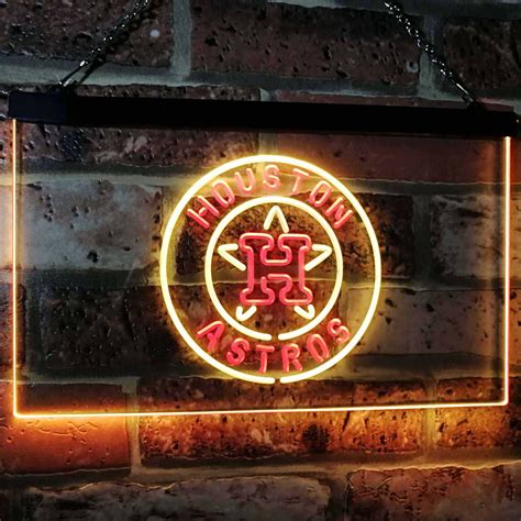 Houston Astros Dual Color Led Neon Sign Proledsign Red Yellow Red And Blue Game Room