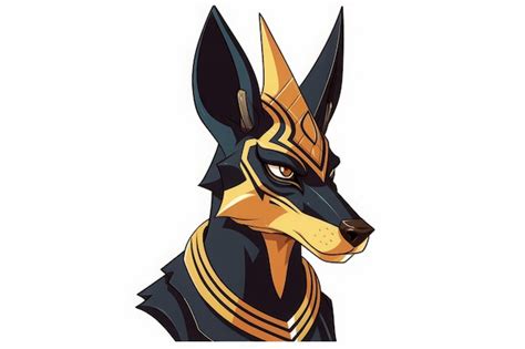 Egyptian Mythology Anubis Face Illustration Premium Ai Generated Image