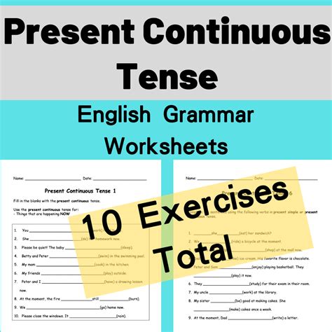 Present Continuous Tense Exercises Electronic Worksheets The English Workshop