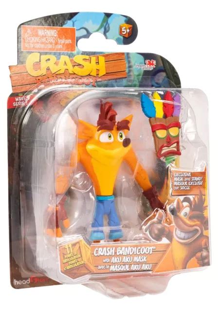 New Crash Bandicoot 11cm Crash With Aku Aku Mask Collectable Figure £13