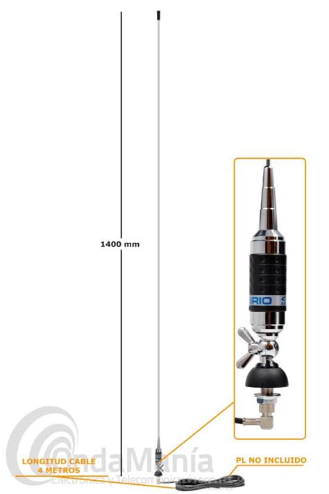 Antena Para Móvil De Banda Ciudadana Cb 27 Sirio Super Carbonium 27