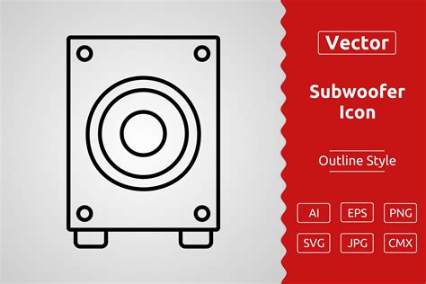 Vector Subwoofer Outline Icon Gráfico por Muhammad Atiq Creative Fabrica