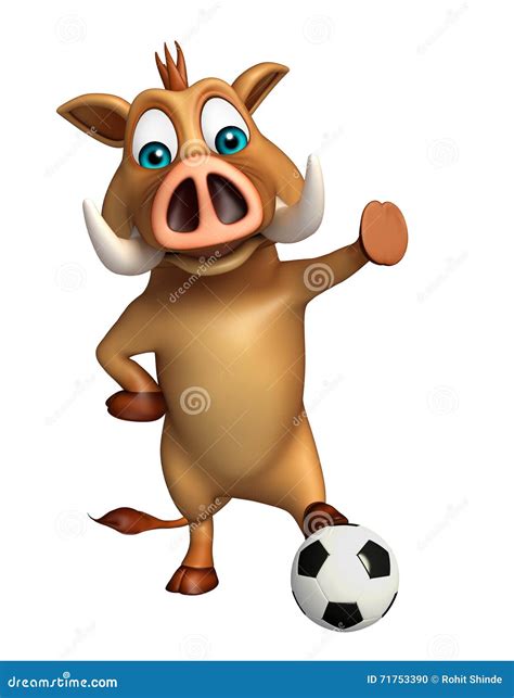 Boar In Cartoon Style Mascot Character Design Set With Typogr Vector