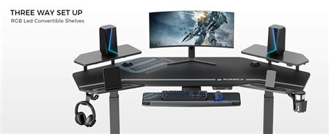 Eureka Ergonomic Electric Standing Desk 182x76 Cm Wing Shaped Gaming