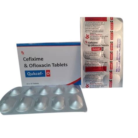 CEFIXIME 200MG OFLOXACIN 200MG Qukcef O Cefixime And Ofloxacin Tablets