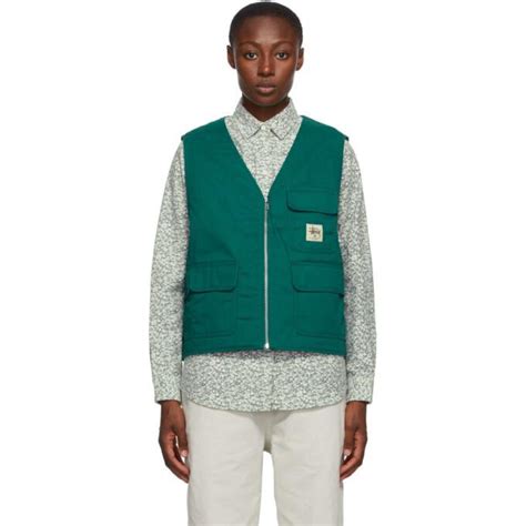 Buy StÜssy Green Insulated Work Vest Teal At 31 Off Editorialist