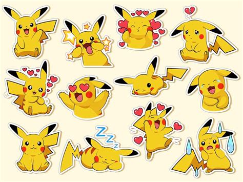 Print And Cut Pokemon Pikachu Sticker Sheet Png Clipart Cute Etsy