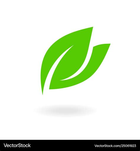 Green Leaf Sign Flat Leaves Icons Bio Plant And Vector Image