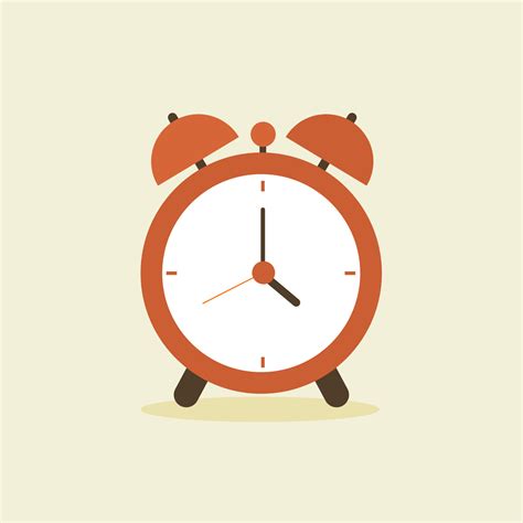 Alarm Clock Icon Flat Design Style Simple Icon On Color Background