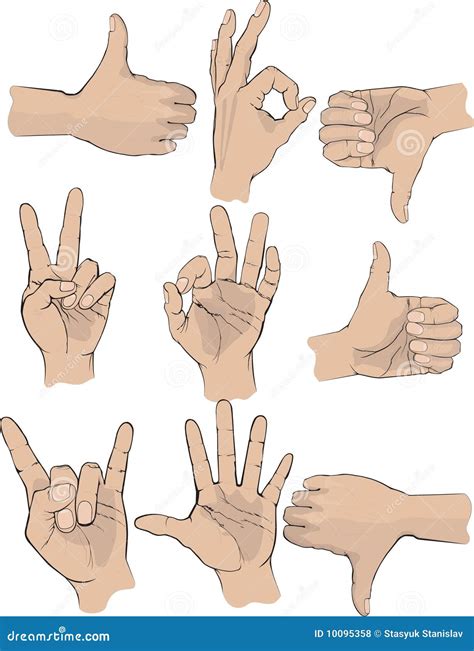 Hand Gestures Stock Vector Illustration Of Human Signalling