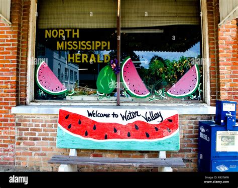 Painted Watermelons Decorate The Window And Bench Outside The North