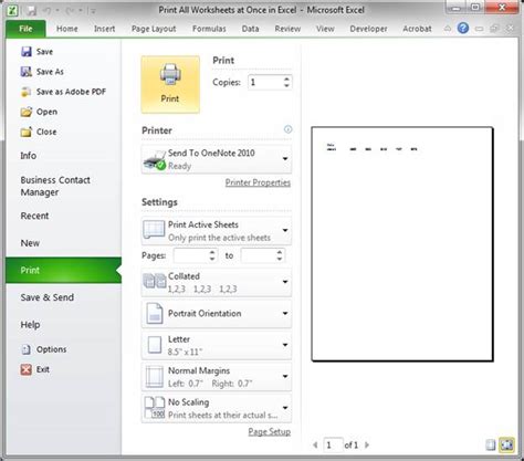 Print All Worksheets At Once In Excel