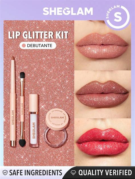 Sheglam Lip Dazzler Glitter Kit Debutante Long Lasting Glitter Lip Gloss Sexy Super Stay Non