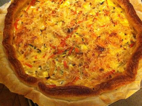 Quiche au thon et julienne de légumes Recette de Quiche au thon et