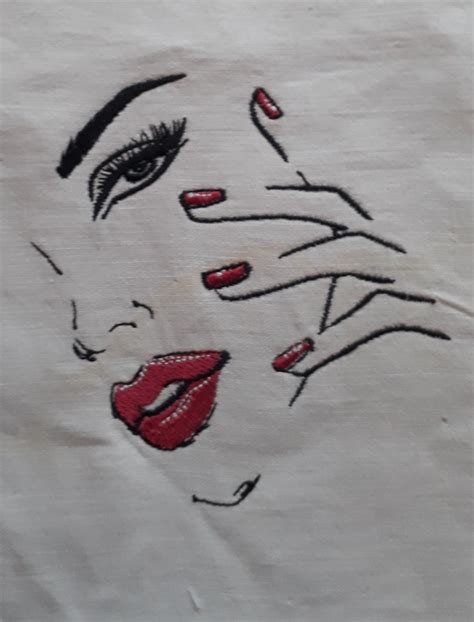 Broderie D Un Visage Femme Pour Machine Broder Etsy De