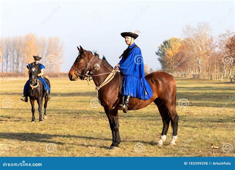 Hungarian Csikos Horseman In Traditional Folk Costume Editorial Stock